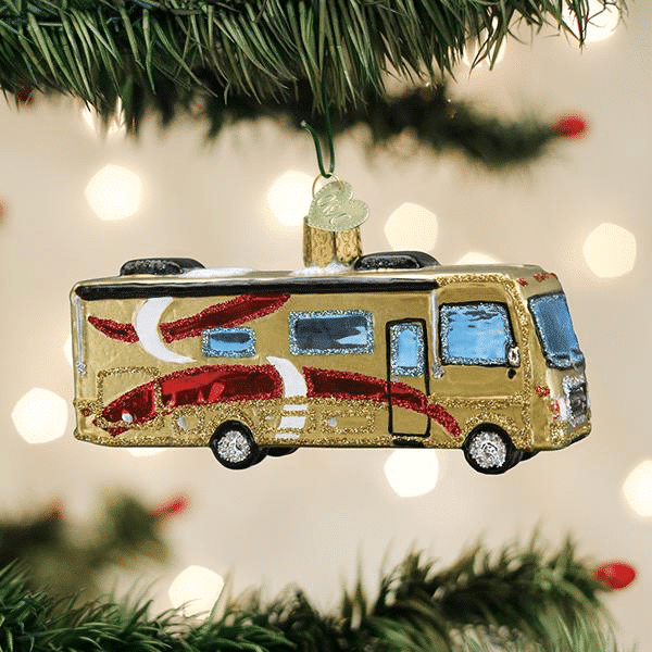 Old World Christmas Blown Glass Class a Motorhome Ornament