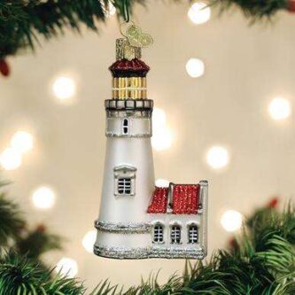 Old World Christmas Blown Glass Heceta Head Lighthouse Ornament