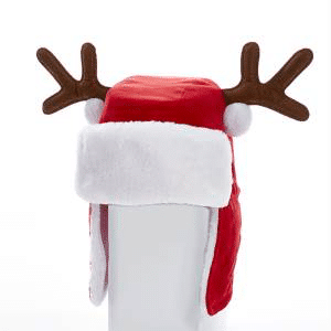 Red Santa Hat with Antlers