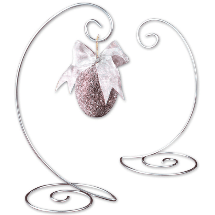 Ornament Stand Small Silver Spiral
