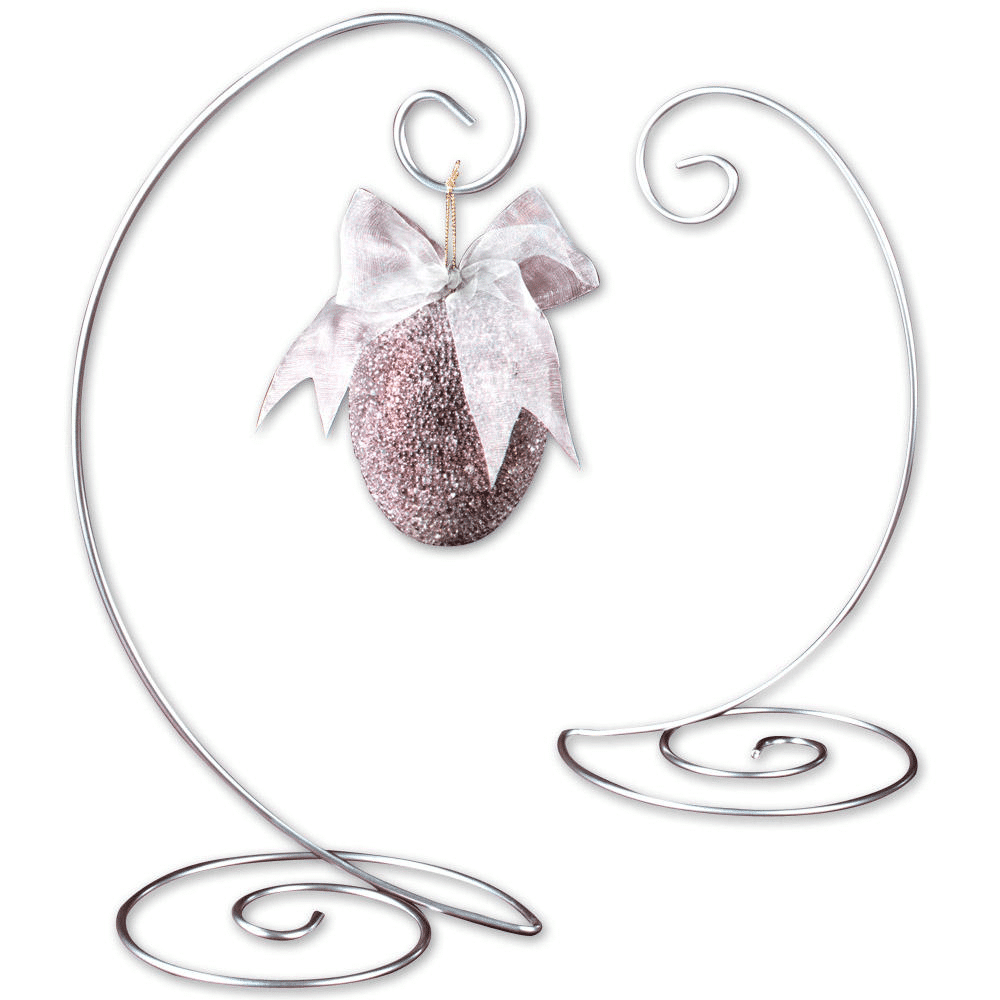 Ornament Stand Small Silver Spiral