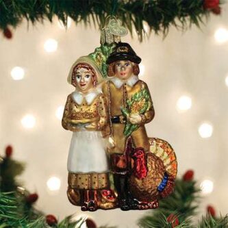 Old World Christmas Blown Glass Pilgrim Thanksgiving Ornament