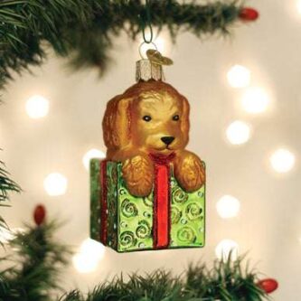 Doodle Puppy Surprise Ornament Old World Christmas