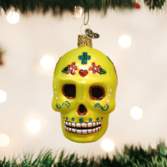 Old World Christmas Blown Glass Day Of The Dead Sugar Skull Ornament