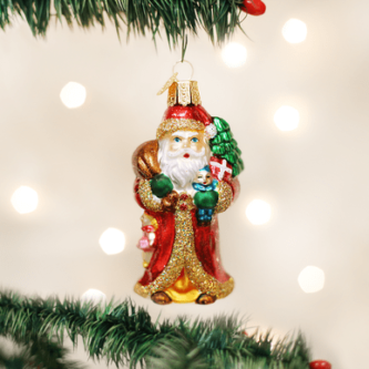 Old World Christmas Blown Glass Father Christmas with Gifts Ornament