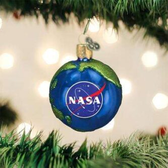 Old World Christmas Blown Glass NASA Earth Ornament