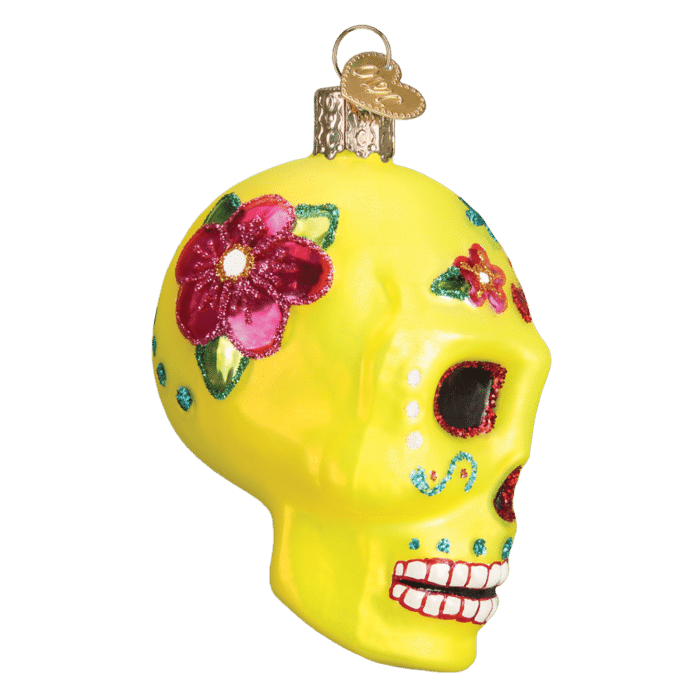 Old World Christmas Blown Glass Day Of The Dead Sugar Skull Ornament