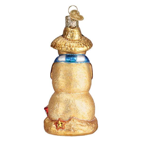 Old World Christmas Blown Glass Sand Snowman Ornament