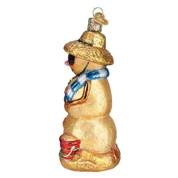 Old World Christmas Blown Glass Sand Snowman Ornament