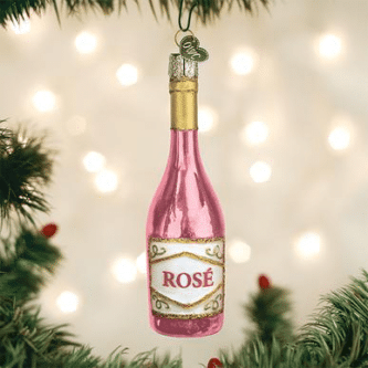 Old World Christmas Blown Rosé Wine Ornament