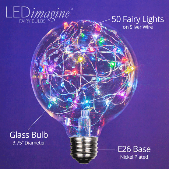 Ledimagine Color Change Rgb Fairy Light Bulb Round