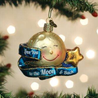 Old World Christmas Blown Glass Love You to the Moon and Back Ornament