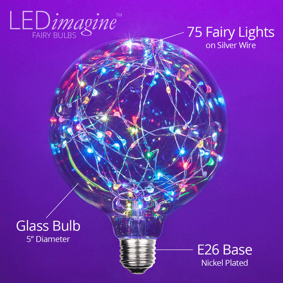 Ledimagine Color Change Rgb Fairy Light Bulb Large Round