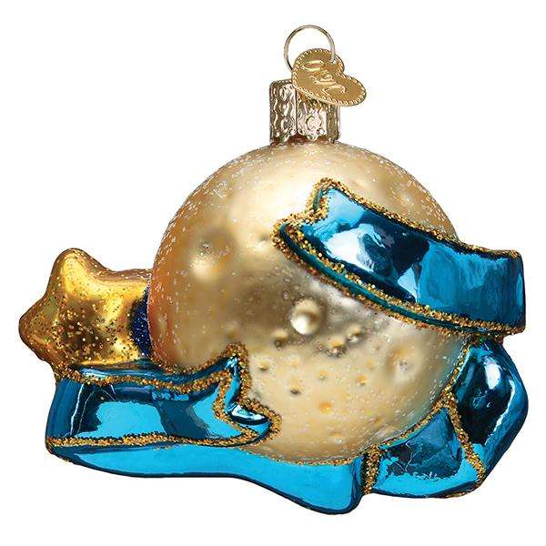 Old World Christmas Blown Glass Love You to the Moon and Back Ornament