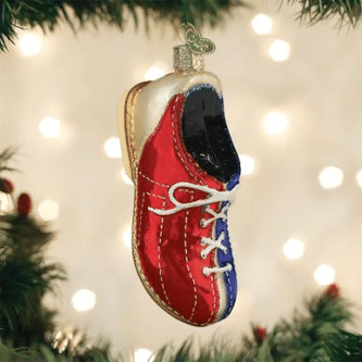 Old World Christmas Blown Glass Bowling Shoe Ornament