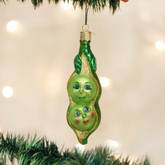 Old World Christmas Blown Glass Two Peas In A Pod Ornament