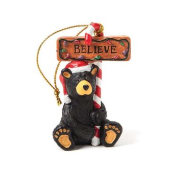 Bearfoot Bear Believe Bear Ornament