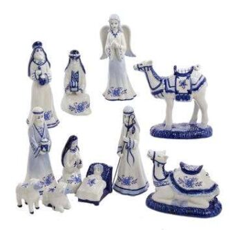 Porcelain Delft Nativity Set