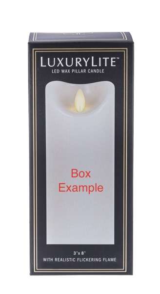 LuxuryLite Ivory Wax LED Pillar Candle Six Sizes