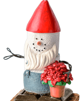 S'mores Gnome With Poinsettia Ornament