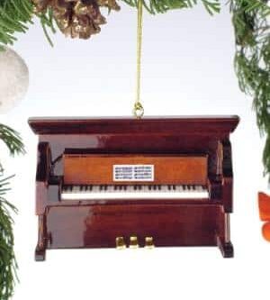 Music Brown Upright Piano Ornament