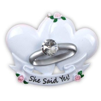 She Said Yes Engagement Ring Ornament