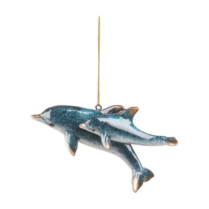 Cozumel Reef Mom Baby Dolphin Ornament