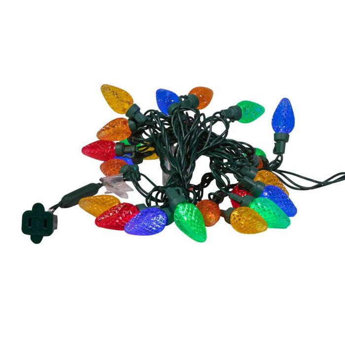 Faceted Multi Colored C7 LED Light Set