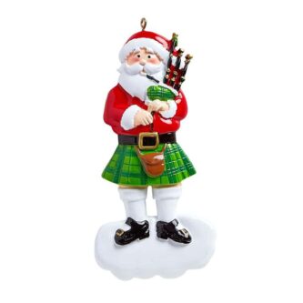Scottish Santa Bagpipe Ornament Personalized