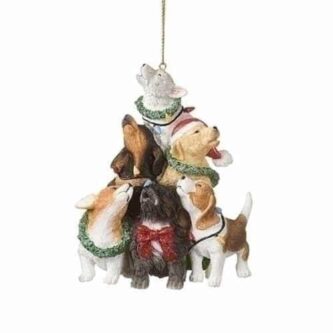 Christmas Carol Howling Dogs Ornament