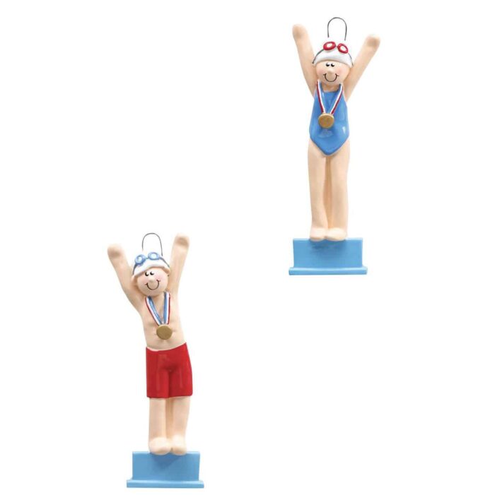 Swimmer on Platform Personalized Ornament