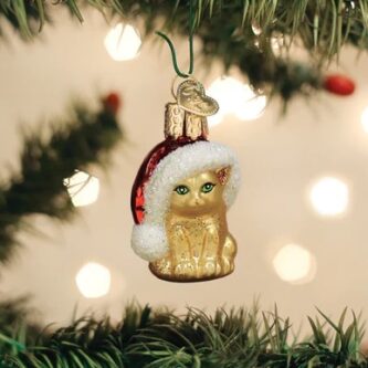 Mini Santa's Kitten Ornament Old World Christmas