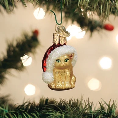 Mini Santas Kitten Ornament Old World Christmas
