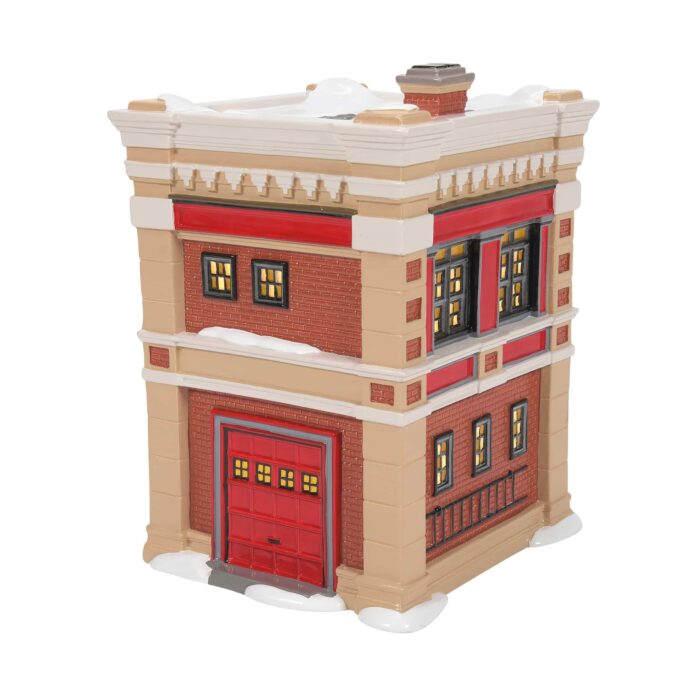 Engine 223 Fire House and Accessories Dept. 56 Snow Village Back