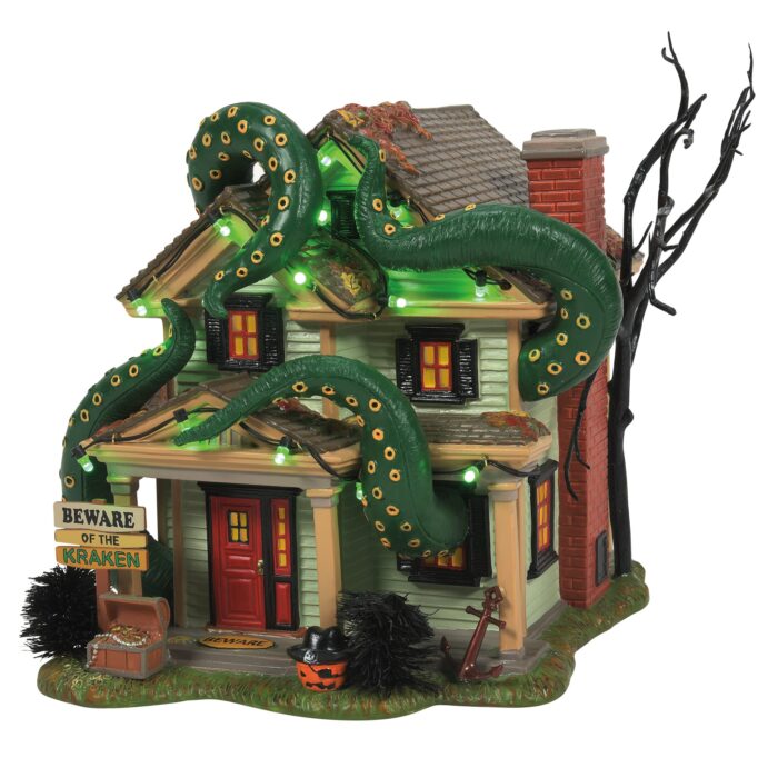 The Kraken House and X Marks the Spot Dept. 56 Halloween Village Front