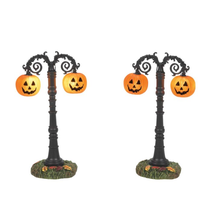 Hallows Eve Lit Street Lamps Dept 56 Halloween Village