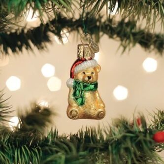 Mini Teddy Bear Ornament Old World Christmas