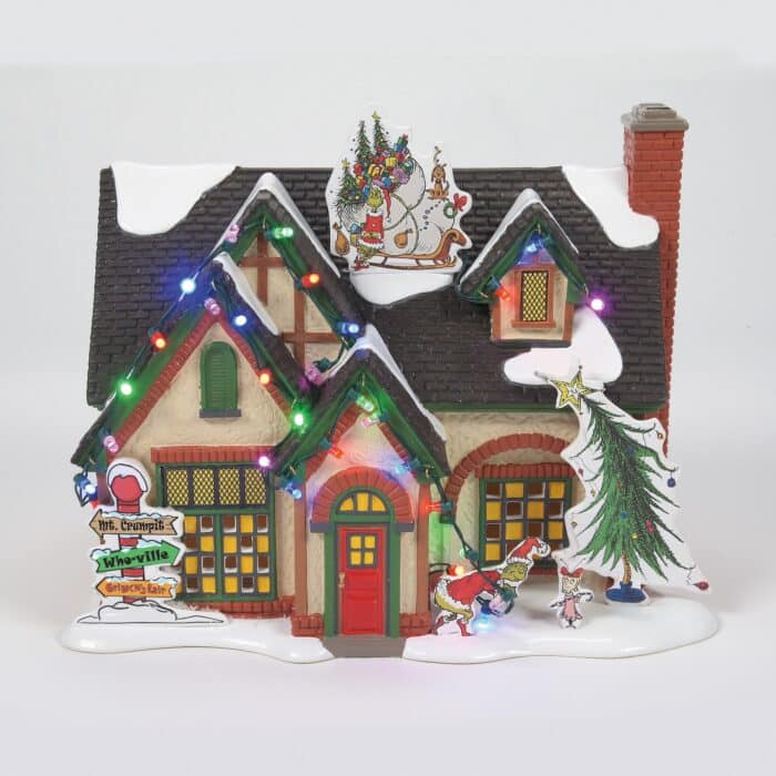 the Grinch House or a Trip to Who ville Dept 56 Snow Village Front