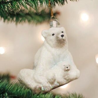 Polar Bear With Cub Ornament Old World Christmas
