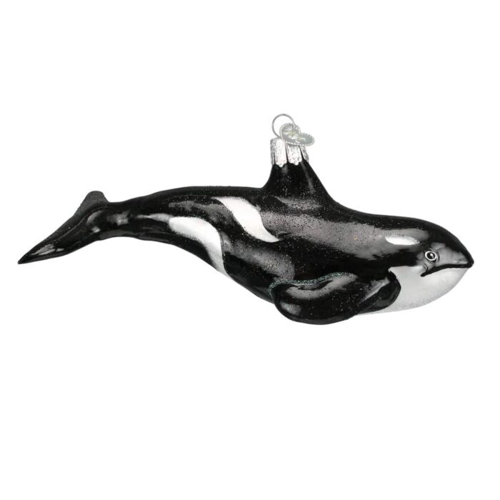 Side Orca Whale Ornament Old World Christmas