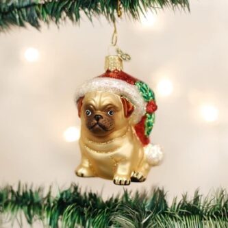 Holly Hat Pug Ornament Old World Christmas