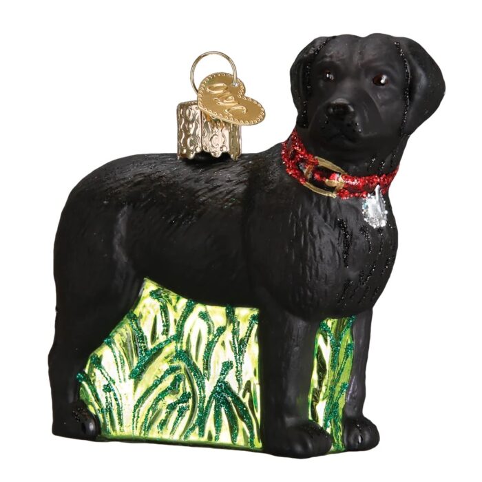 Standing Black Lab Ornament Old World Christmas Face