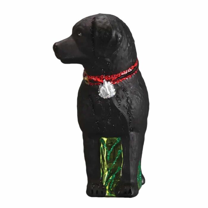 Front Standing Black Lab Ornament Old World Christmas