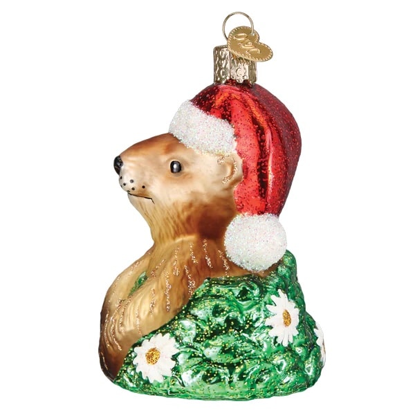 Side Santa Groundhog Ornament Old World Christmas