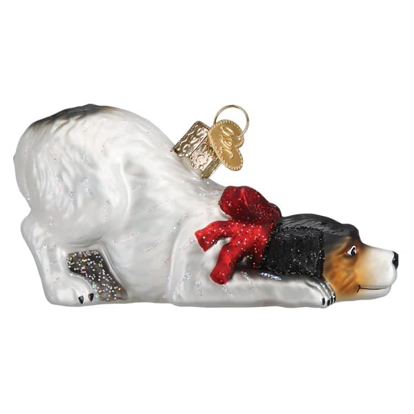 Norman Rockwell Signature Dog Ornament Old World Christmas Side