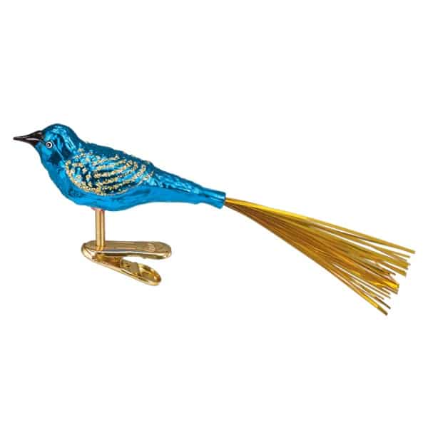 Lovebird Ornaments Old World Christmas Blue Side