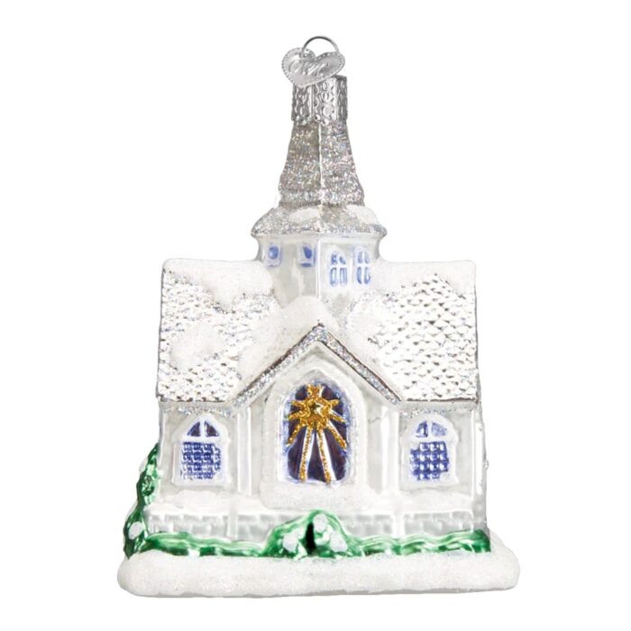 Sparkling Cathedral Ornament Old World Christmas Side Two