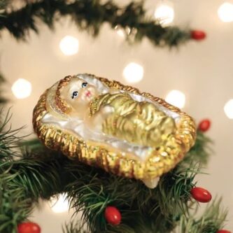 Baby Jesus In Manger Ornament Old World Christmas