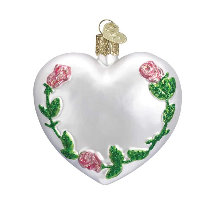 Wedding Heart Ornament Old World Christmas Back
