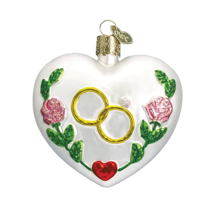 Wedding Heart Ornament Old World Christmas Close Up